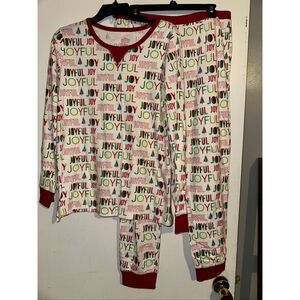 Wondershop Women’s Joyful Christmas Pajamas PJs Top & Bottom Set Large